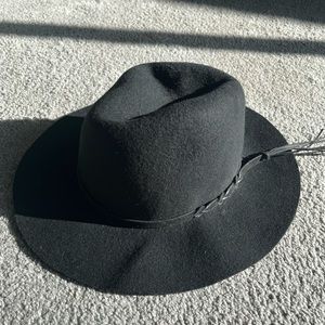 Black hat with braided accent
